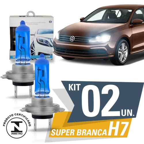 02 Lâmpadas Super Branca Tipo Xenon 8500k H7 55w Promoção