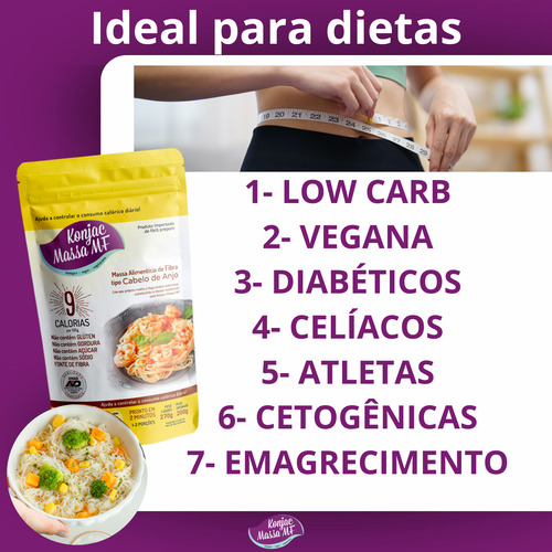 Kit 14 Tipo Macarrão Konjac Noodles + Cabelo De Anjo Dieta