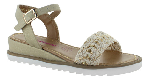 Tropicana Sandalia Cuña Vestir Casual Fresco Beige Niña 8466