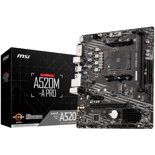 Tarjeta Madre Msi A520m-a Pro Ddr4 Pcie Hdmi Usb3 Am4