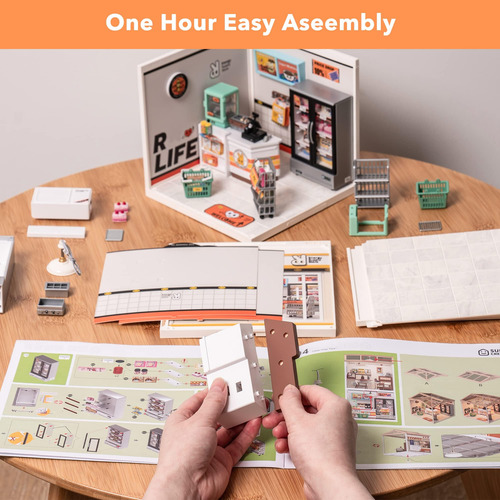 Robotime Kit De Casa De Muñecas En Miniatura Para Niñas, Min