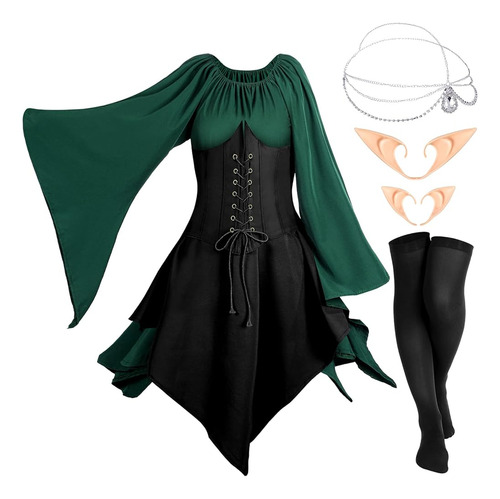 Eurzom Medieval Fairy Costume Set Vestido Renacentista De Mu