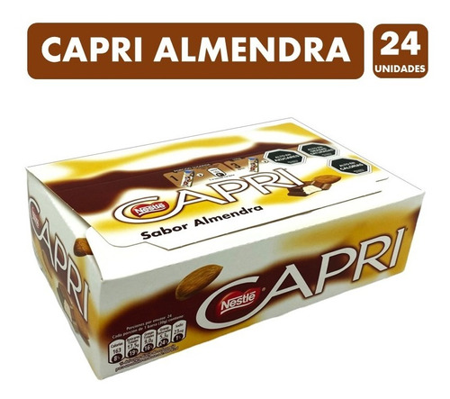 Chocolate Capri Almendra ( Contiene 24 Unidades)