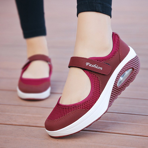Zapatos Tenis Para Mujer Ligeros De Malla Con Cámara De Aire