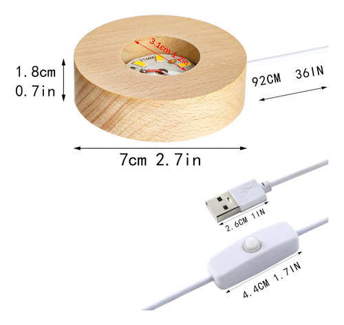 Expositor Led De Madera Zeershee Para Arte En Cristal 3d