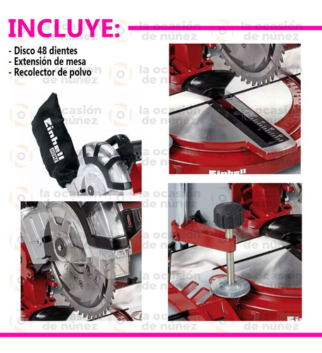 Imagen 3 de 7 de Sierra Ingletadora Einhell Classic Tc-ms 2112 1600w - 230v
