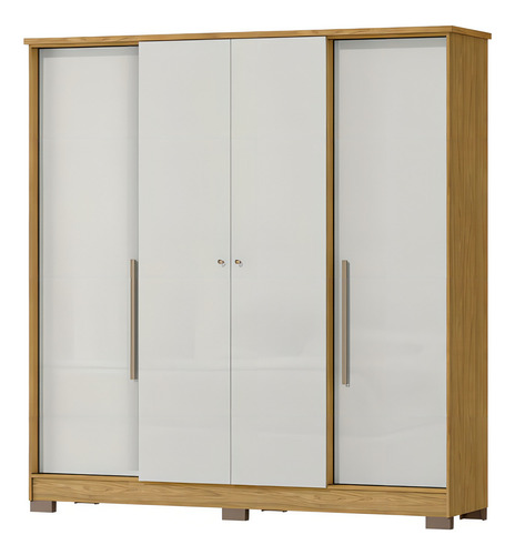Guarda-roupa Solteiro Mônaco 4 Portas 2 Gavetas