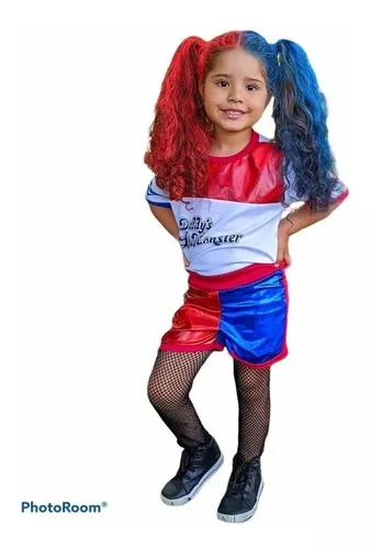 Fantasia Roupa Alerquina Infantil Arlequina Harley Quinn Esquadrão