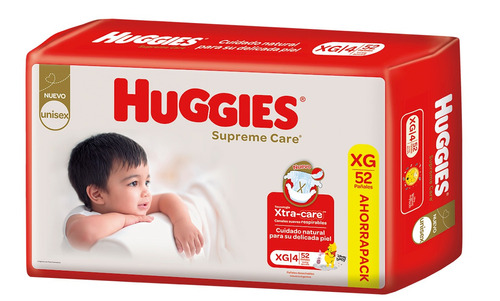 Huggies Supreme Care Pañales Cuidado Superior Xg X 52 Uni Género Sin género