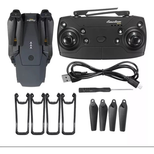 Dron WiFi Fpv plegable Eachine E58, 3 baterías, tipo Mavic, color negro
