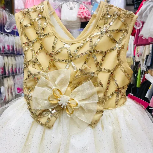 Vestido Dorado De Fiesta Gerat Elegante Lentejuelas Cuotas sin