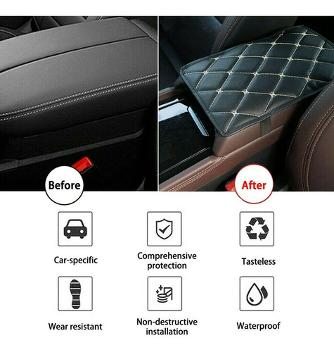 Funda De Cuero Para Reposabrazos Q Auto Center Console Box 8