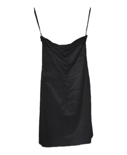 Vestido Mujer Ona Saez Raso Negro Tm Impecable