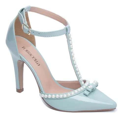 Scarpin azul best sale celeste