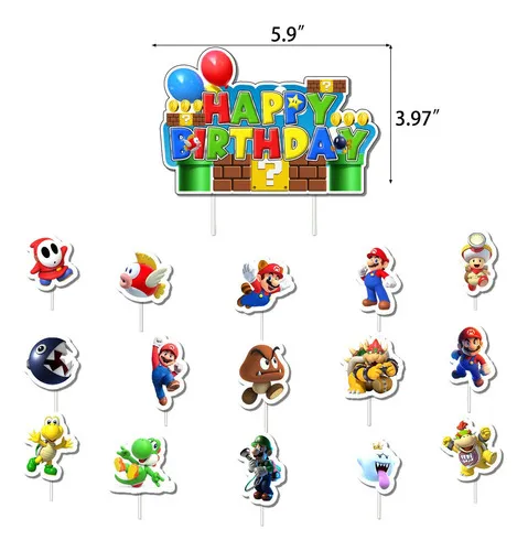 Kit De Globos Y Decoración De Super Mario Bros