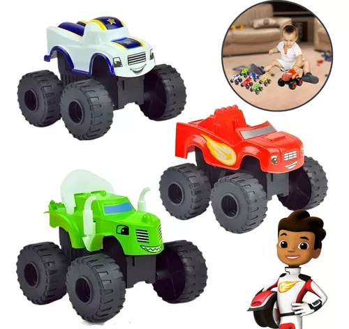 6 Carrinhos De Fricçao de corrida Blaze Monster Machine Racer Brinquedo