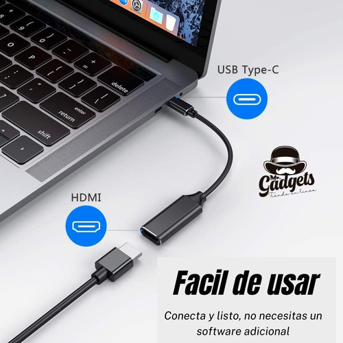 Cable Adaptador Usb C A Hdmi 4k 60hz Aluminio Para Mac iPad