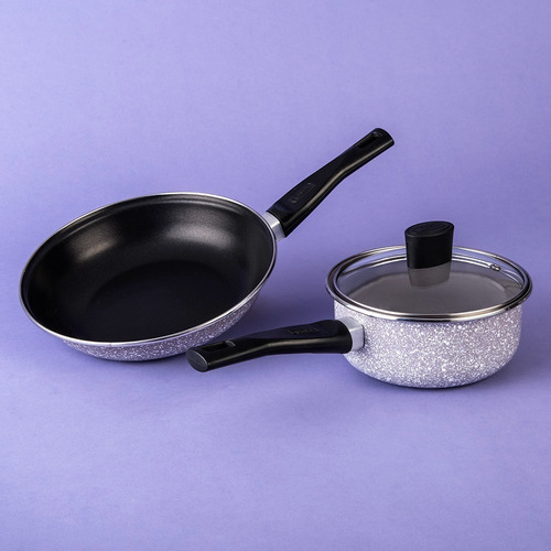 Imagen 5 de 7 de Batería De Cocina Cinsa Granito Artesanal Rosa Malva 10 Pzas
