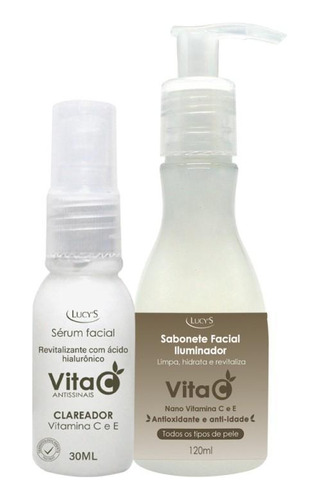 Kit Vitamina C E Ác Hialurônico Sabonete E Sérum Antissinais