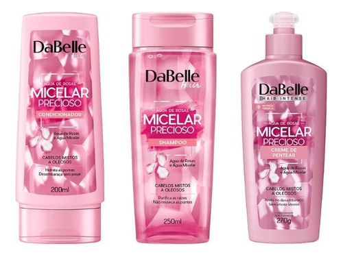 Kit Dabelle Micelar Precioso Shampoo+cond+creme Pentear