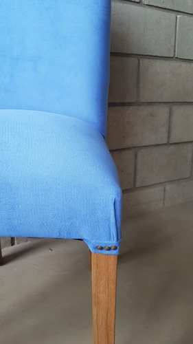 Imagen 5 de 6 de Silla Comedor Vestida Pana Antimancha Madera Paraiso Premium
