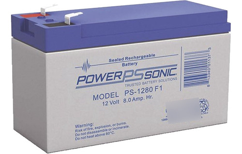 Batería De Respaldo Ul De 12v 8ah, Power Sonic, Ps-1280-f1