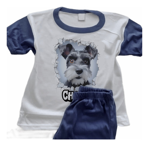 Pijamas Perro Schnauzer Infantil Personalizado Nombre 6409