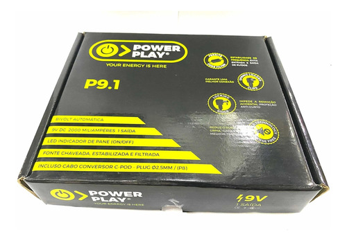 Fonte Power Play P9.1 2000ma 9v 1 Saidas Novo Original