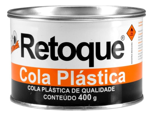 Massa Plástica Retoque Cola 400g C/ Catalisador Cor Cinza