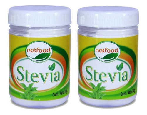 Stevia Pack 2 Unidades Endulzante Natfood+ Envio Gratis 80gr