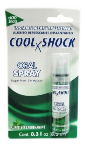 Spray Oral Cool X Shock Yerbabuenamint 8.5ml Hasta 100 Shots