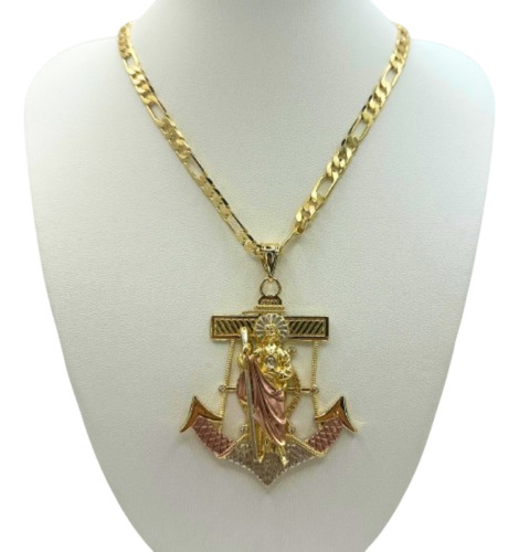 Collar|cadena Cartier Y Ancla San Judas  En Oro Laminado 18k