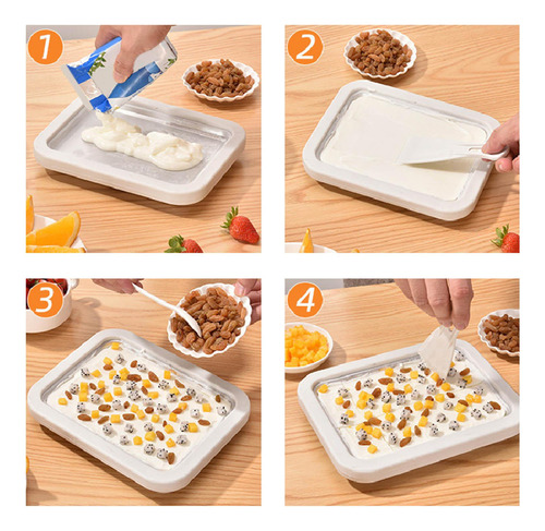Mini Heladera Con 2 Espátulas Frozen Yogurt Freezer Rosa