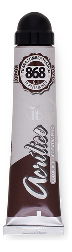 Acrilico Profesional Alba Pomo 60ml Tierra Sombra Tostada 868