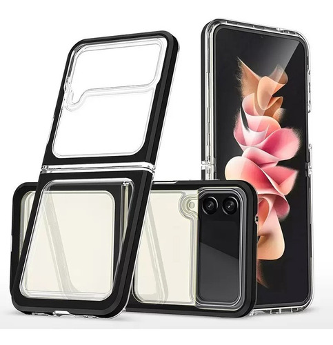 Imagen 2 de 7 de Funda Transparente Grip Mate Reforzada Compatible Z Flip 3