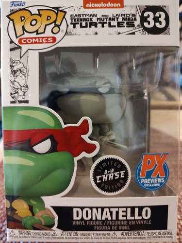 Funko Pop Donatello Chase Blanco Y Negro Tmnt Tortugas Ninja (Usado)