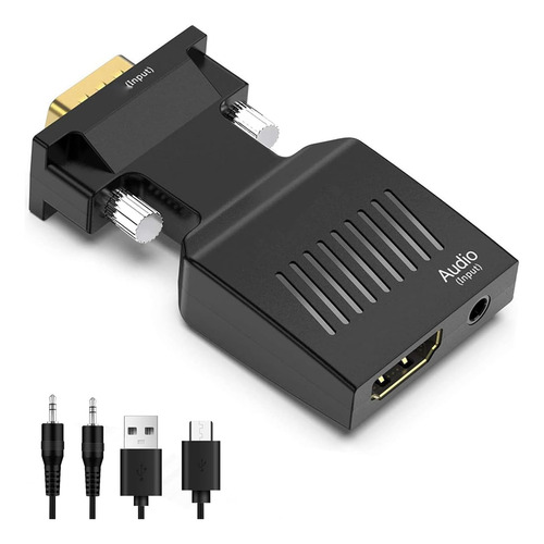 Adaptador Vga A Hdmi, Convertidor Vga A Hdmi Con Cable De