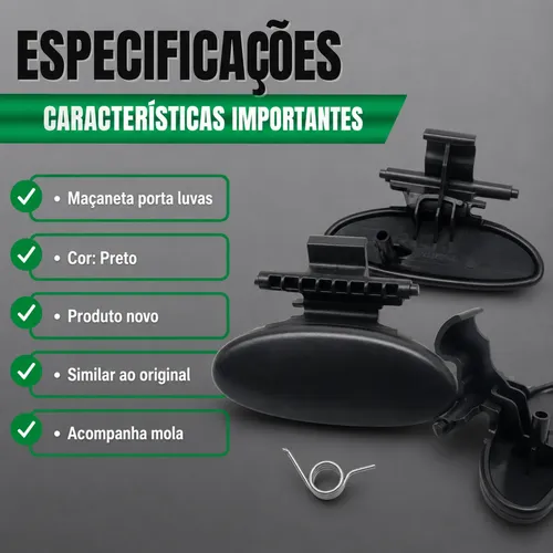Maçaneta Porta Luvas Citroen C3 2003 A 2012 Com Mola | MercadoLivre