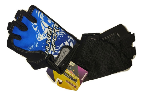 Guantes Para Bicicleta Medio Dedo Base Antideslizante - Azul