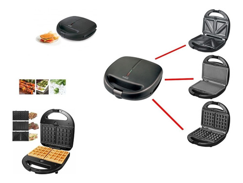 Wafflera Sandwichera Mini Waflera Sanduchera Panini Grill 