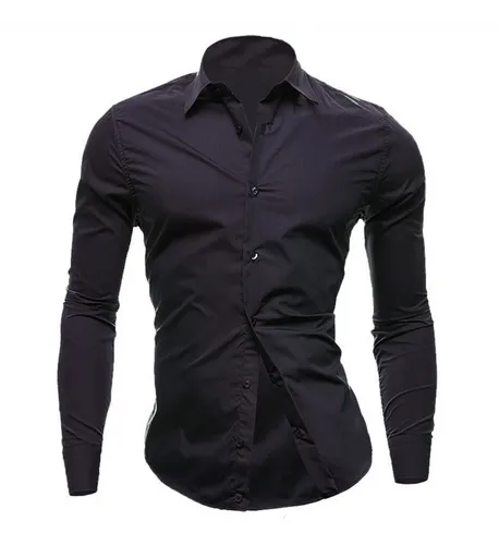 Camisa social cheap preta lisa