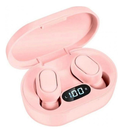 Auriculares inalámbricos Bluetooth E7s con micrófono intraural TWS rosa
