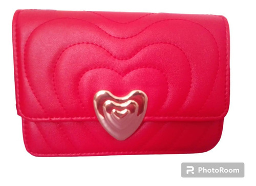 Cartera Juvenil  Elegante Tipo Morral Con Detalle De Corazón