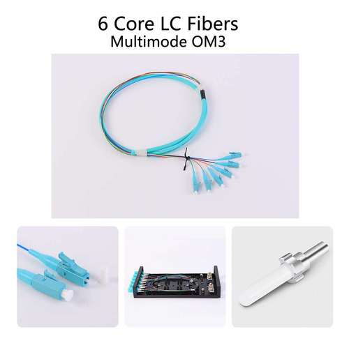 4pack Lc-om3 6 Pigtail 6 Strand Multimodo Om3/om4 50/125 Lc-