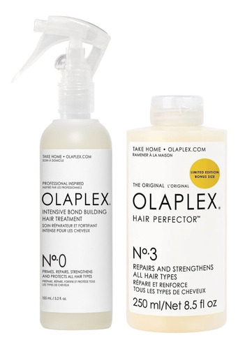 Kit Tratamiento Para Cabello Olaplex No.0 Y No.3 250 Ml