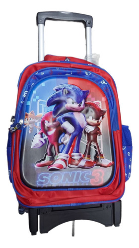 Morral Maleta Bolso Sonic Con Ruedas