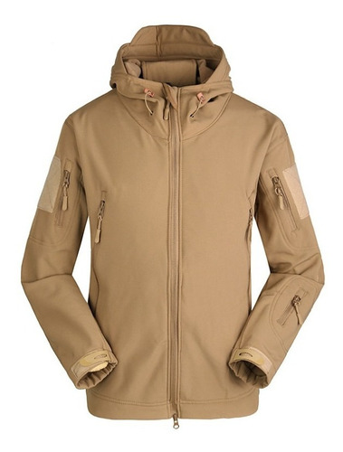 Campera Tactica Militar Softshell Beige Caza Trekking