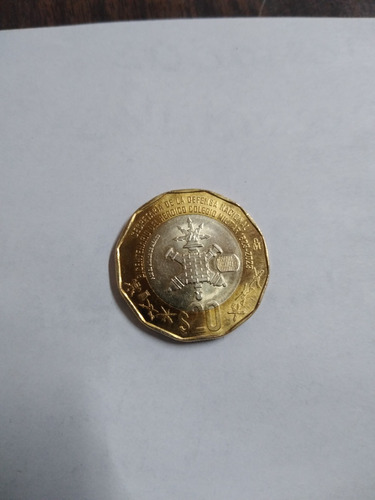 Moneda De $20 Pesos Mx Bicentenario Colegio Militar 