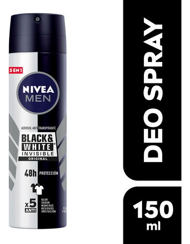 Desodorante Nivea Men Black & White Antitranspirante 150 Ml