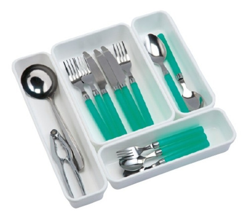 Kit 4 Organizador Talheres Porta Utensilios Gavetas Cozinha